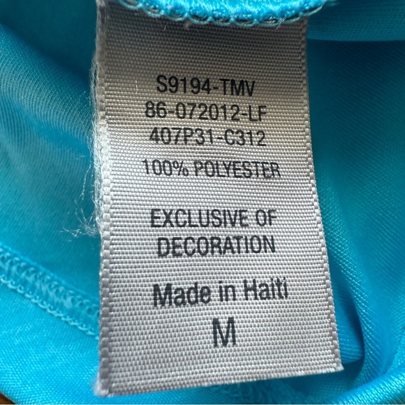 Champion Semi Fitted Athletic T-shirt Top Womens Size Medium Turquoise Quick Dry - Picture 7 of 8